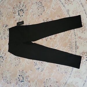 Daily Look black stretch scuba pants skinny pull on wide waistband Small…New